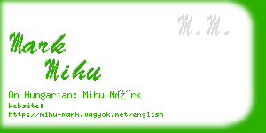 mark mihu business card